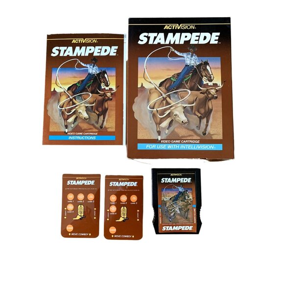 Vintage 1982 Intellivision Activision Stampede Cowboy Video Game Complete In Box - Picture 1 of 2